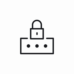 password number lock icon sign vector