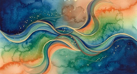 Abstract watercolor art of unity consciousness