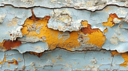 Obraz premium Peeling paint on weathered wood surface; Abstract texture background
