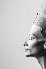 Nefertiti bust, border, background wallpaper, blank in the middle, minimalism, negative space, used for postcard template