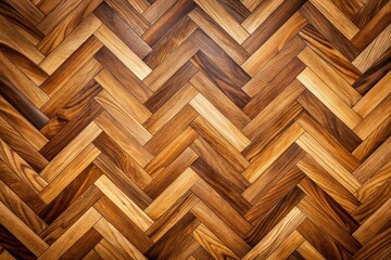 Abstract Wood Chevron Parquet Flooring with Rich Brown and Golden Hues Geometric Design in Natural Materials Pattern Background