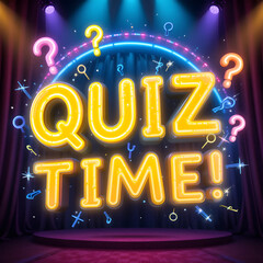 Quiz Time Neon Sign on Stage.