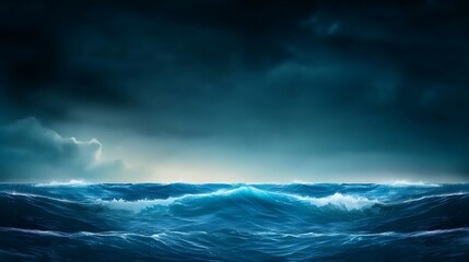 Fototapeta premium Dramatic ocean waves under a stormy sky, capturing the power of nature's elements at dusk