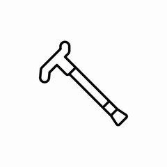 walking aid stick icon sign vector