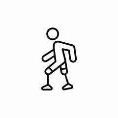 walking prosthetic aid icon sign vector