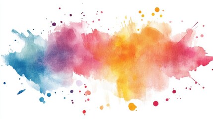 Vibrant watercolor splash showcasing colorful blending techniques in an abstract design. Generative AI