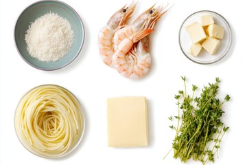 Preparing an exquisite shrimp pasta dish with fresh herbs and creamy ingredients for a delightful dinner experience