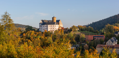 View of Scharfenstein castle in the Ore Mountains, Germany © Iurii