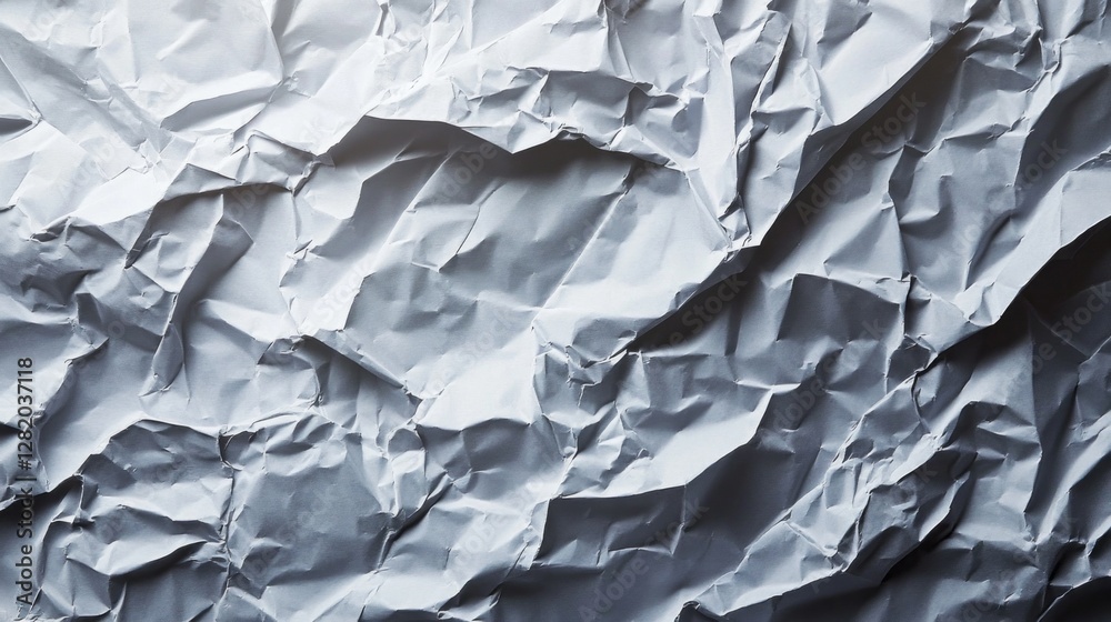 Aufkleber Delicate crumpled sheets form an abstract backdrop, revealing intricate folds and light play that inspire creativity. Perfect for art, design, and minimalism enthusiasts.
