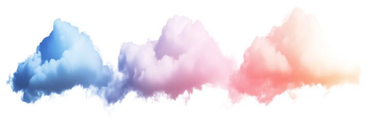 Colorful Clouds on transparent background