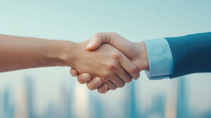 Diverse Hands Joining in a Dynamic Handshake on a Sunny Day