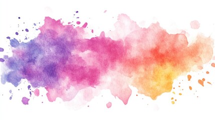 Obraz premium Captivating watercolor splash with vibrant pink, purple, and orange hues creating a dynamic abstract effect. Generative AI