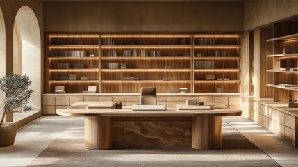 Modern Executive Office with Spacious Layout and Elegant Design