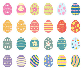 Set of Easter Eggs in vector style-Happy Easter