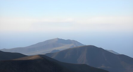 Naklejka premium Hills against ocean landscape outdoors horizon.