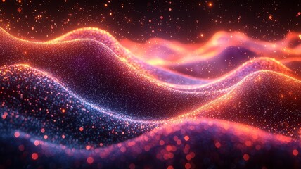 Fototapeta premium Vibrant abstract waves of light and color, creating a mesmerizing flow of energy and motion, perfect for tech, music, or creative projects.