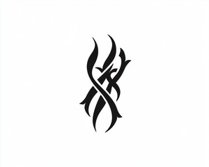 Obraz premium Abstract Black Tribal Design on White Background