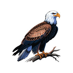 Majestic Bald Eagle Illustration - High-Quality Vector Art for Wildlife Enthusiasts and Designers