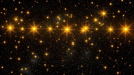 Naklejka premium Sparkling golden lights in dark space background
