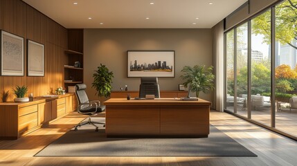 Modern Executive Office with Spacious Layout and Natural Light