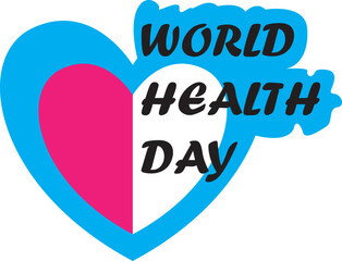 World health day logo with heart shape