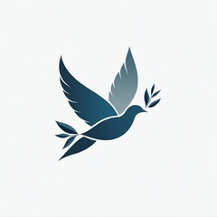 Obraz premium Elegant Dove Design With Olive Branch Symbol