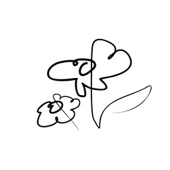 flower logo continuous one line flora stylish icon