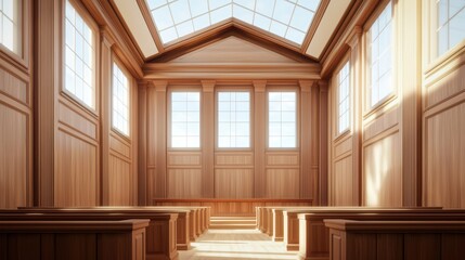 Fototapeta premium Modern Virtual Courtroom Setup for Digital Trials and Hearings