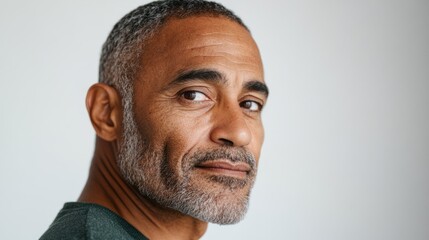 Obraz premium The image features a middle-aged bearded man.