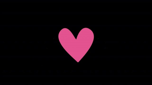 2D animation pink heart on a transparent background alpha channel. Love motion design element for Valentines day