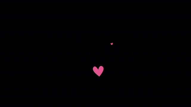 2D animation pink heart on a transparent background alpha channel. Love motion design element for Valentines day