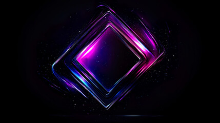 Obraz premium Futuristic Neon-Lit Geometric Forms with Glowing Edges and Cyberpunk Aesthetics in Abstract Symmetry 
