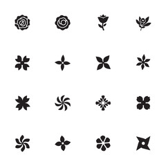 Obraz premium flower-icons-flower-silhouettes-symbol-of-floral-desig Web