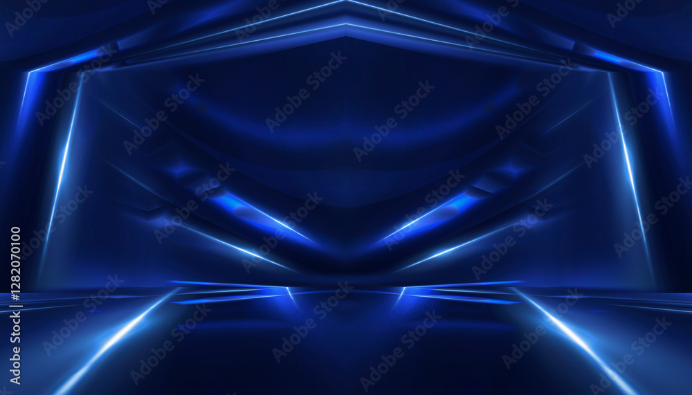 Wall mural abstract neon background. sound wave design element.