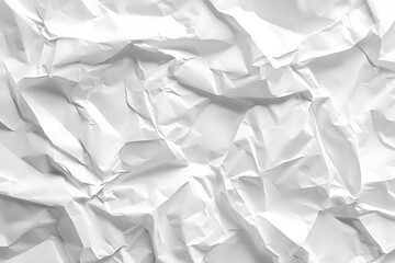 Obraz premium Crumpled White Paper Texture Background with Visible Folds.