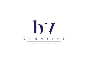 bV abstract  minimalist letters Logo Monogram. It is a minimalist logo, this logo is made by combining two letters