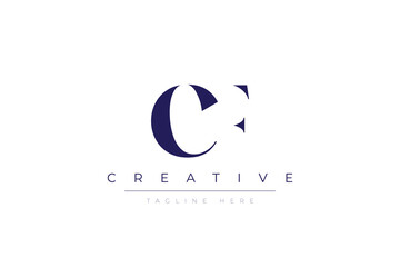 cF abstract  minimalist letters Logo Monogram. It is a minimalist logo, this logo is made by combining two letters