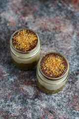 Trendy dessert dubai chocolate magnolia.