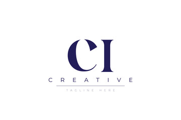 cI abstract  minimalist letters Logo Monogram. It is a minimalist logo, this logo is made by combining two letters