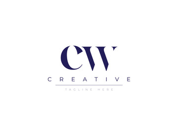 cW abstract  minimalist letters Logo Monogram. It is a minimalist logo, this logo is made by combining two letters