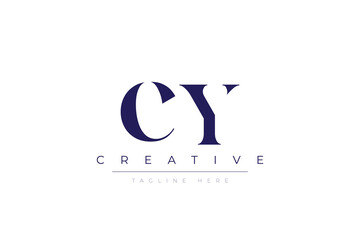 cY abstract  minimalist letters Logo Monogram. It is a minimalist logo, this logo is made by combining two letters