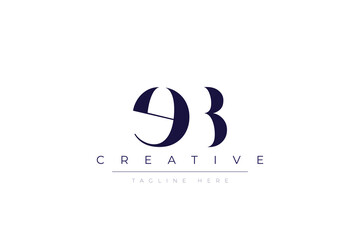 Obraz premium eB abstract minimalist letters Logo Monogram. It is a minimalist logo, this logo is made by combining two letters
