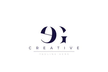 eG abstract  minimalist letters Logo Monogram. It is a minimalist logo, this logo is made by combining two letters