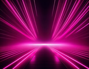 dark background with lines and spotlights neon light night view abstract pink background
