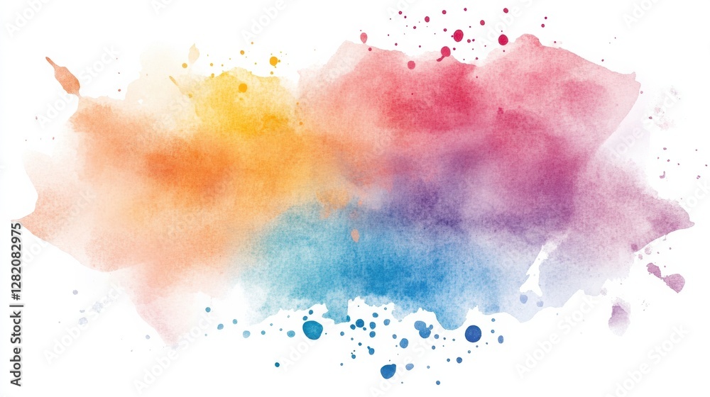 Aufkleber vivid watercolor splash showcasing vibrant colors blending seamlessly in an abstract composition. ge