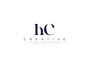 hC abstract  minimalist letters Logo Monogram. It is a minimalist logo, this logo is made by combining two letters