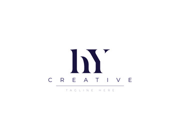 hY abstract  minimalist letters Logo Monogram. It is a minimalist logo, this logo is made by combining two letters