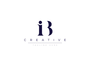 iB abstract  minimalist letters Logo Monogram. It is a minimalist logo, this logo is made by combining two letters