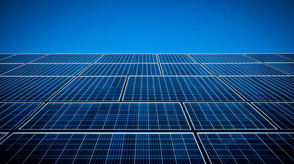 Solar panels installed on a rooftop under a clear blue sky during the day