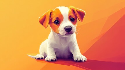 adorable puppy in a playful cartoon style, vibrant and dynamic composition, textured and cheerful design, bold and modern tones